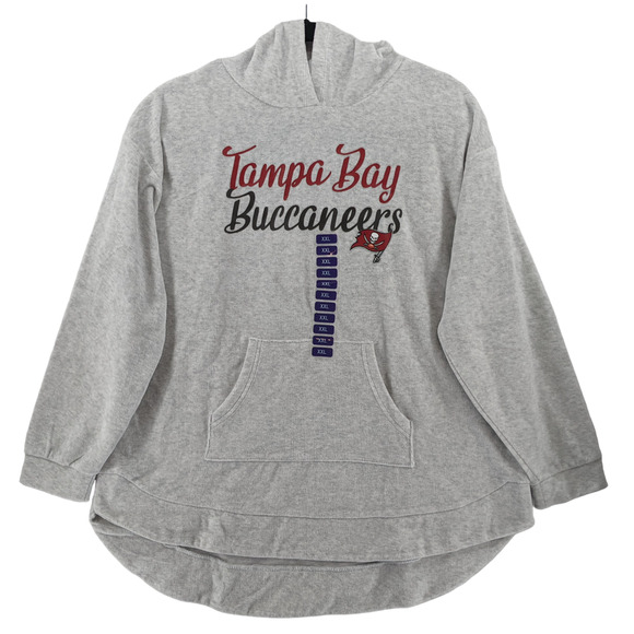 Tampa Bay Buccaneers Pajama Hoodie XXL Gray Womens Sleepwear Sweatshirt Bucs PJs - Picture 1 of 10